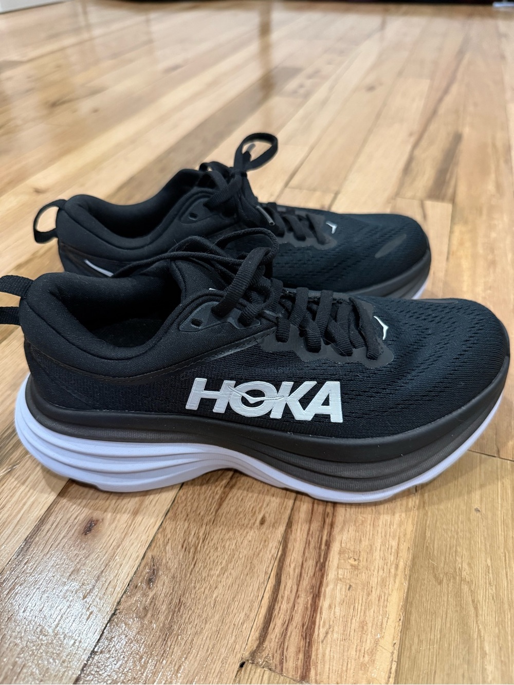 Hoka One One Kid’s Black and White Road Running Shoes